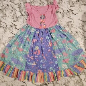 Eleanor Rose Girls Mermaid Beach Dress Size 8/10 Colorful Twirl Boutique Dress